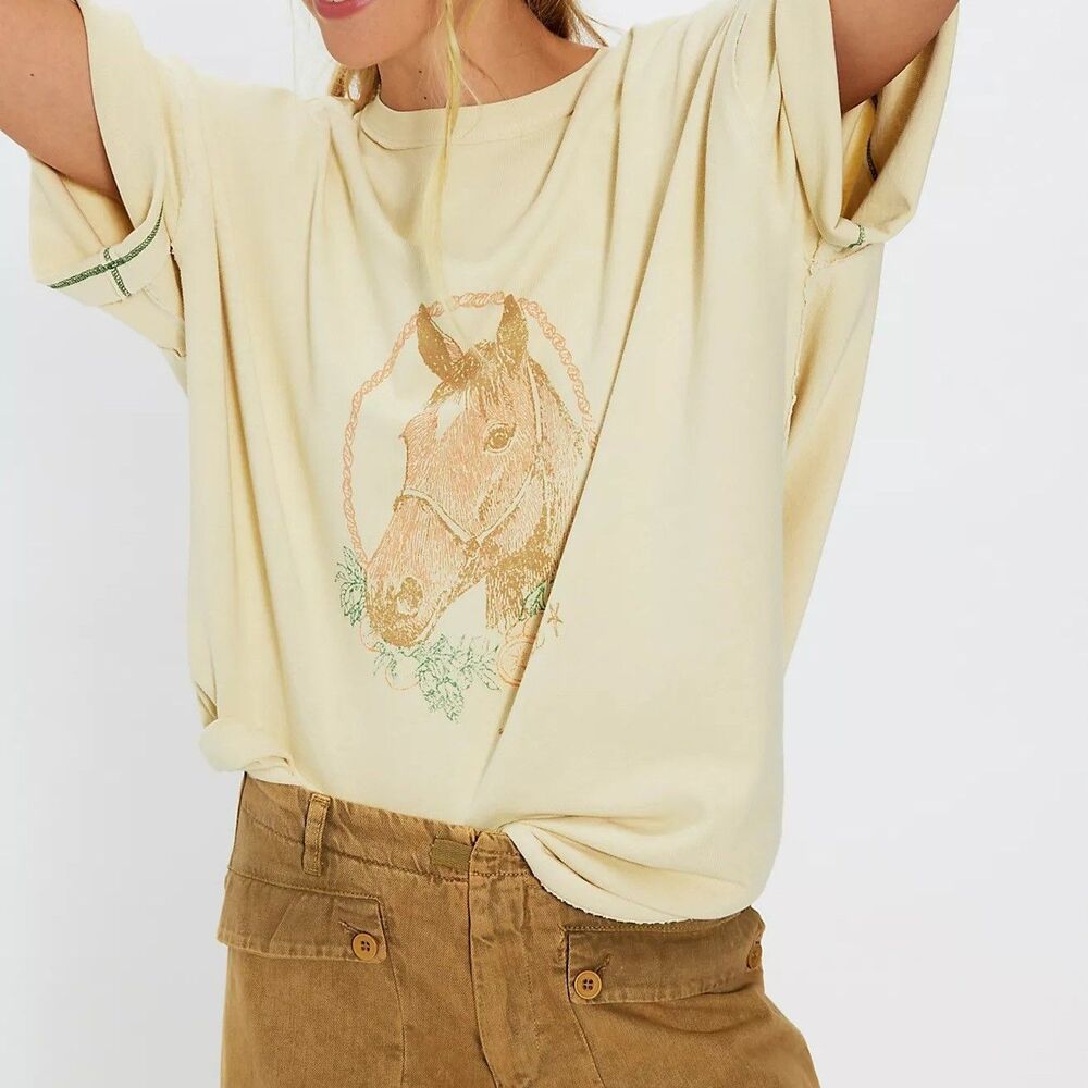 Free People We The Free Farm Friends Tee Tunic Top Oversized Cotton M 290911